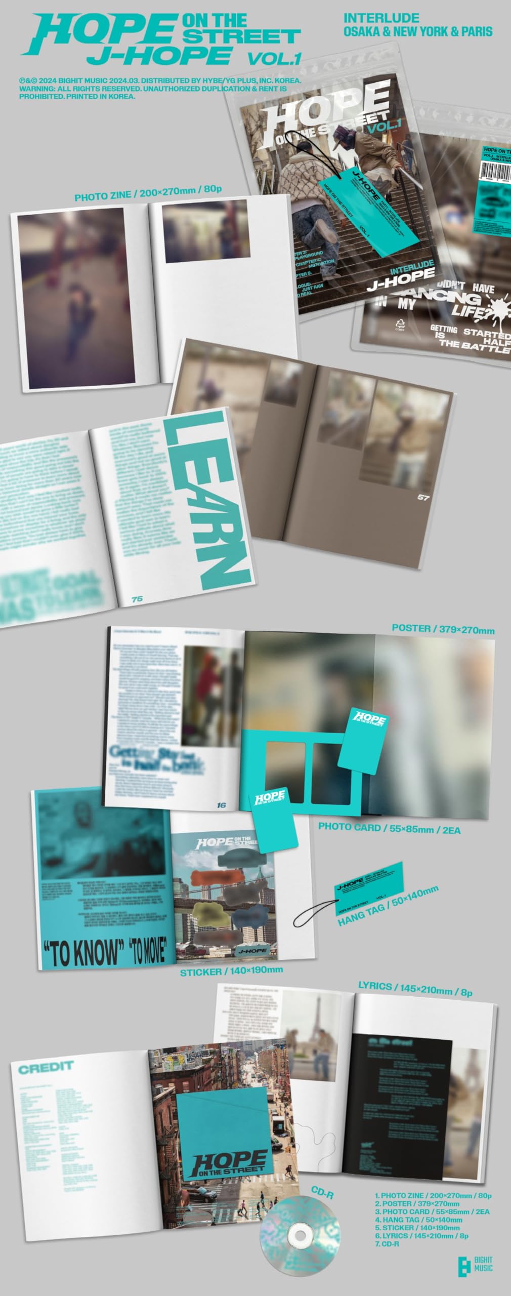 J-HOPE - HOPE ON THE STREET VOL.1 [2 ver. + Weverse Albums ver. SET]