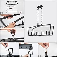 Vista 7 de KSANA Black Chandeliers for Dining Room, 8-Light Modern Farmhouse Chandelier Light Fixtures, Black Pendant Light for Kitchen Island, Living Room