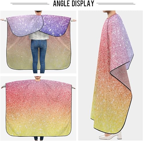 Miniatura 5 de Pink Glitter Hair Styling Apron Salon Capes for Clients Waterproof, 64.9 x 55.1 Inches Hair Cape Haircuts