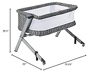 Vista 8 de Dream On Me Moisés Flora Compacto y Moderno, Blanco y Negro