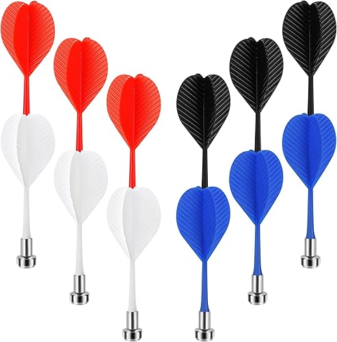 Vista 16 de Accmor Magnetic Darts, Magnetic Darts Replacement for Magnetic Dartboard, Plastic Darts Magnetic Darts Target Game Rojo, Blanco, Negro, Azul,Rojo