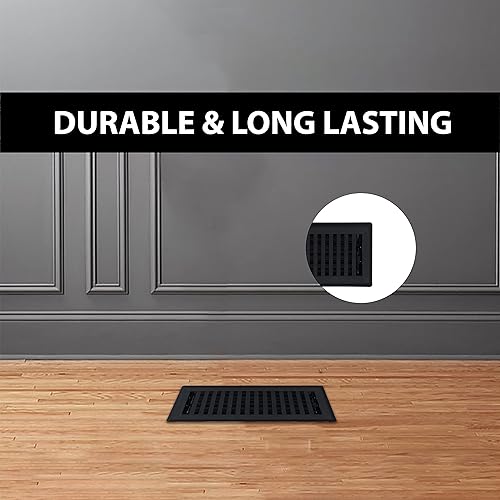 Miniatura 3 de Sierra Grates Precision Flow Registro de piso de acero de 4 x 14 pulgadas, diseño contemporáneo, acabado de bronce metálico, cubiertas de