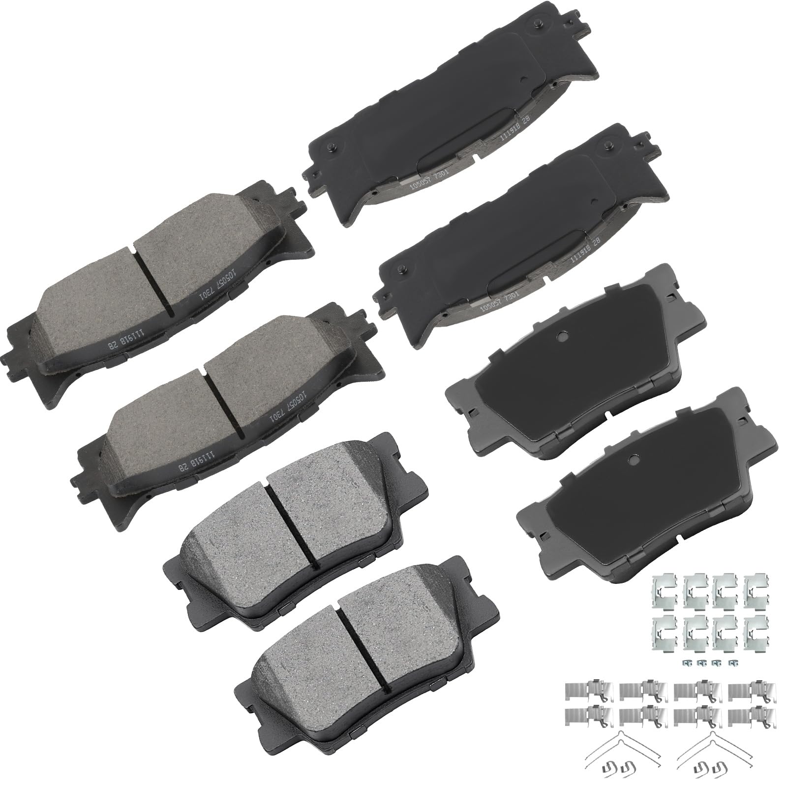cciyu D1293 D1212 Front &amp; Rear Professional Ceramic Brake Pads Set fit For 2013-2018 For Lexus ES300h 2007-2018 For Lexus ES350 2008-2018 For Toyota Avalon 2007-2017 For Toyota For Camry