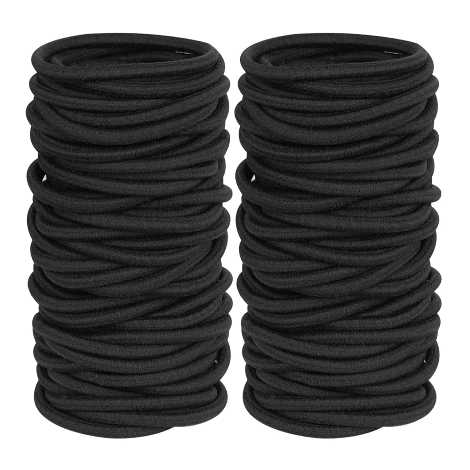 120 PCS Hair Ties for Girls Women, Seamless Thick Black Hair Band, Elastic Hair Ties No Damage Ponytail Holder Black