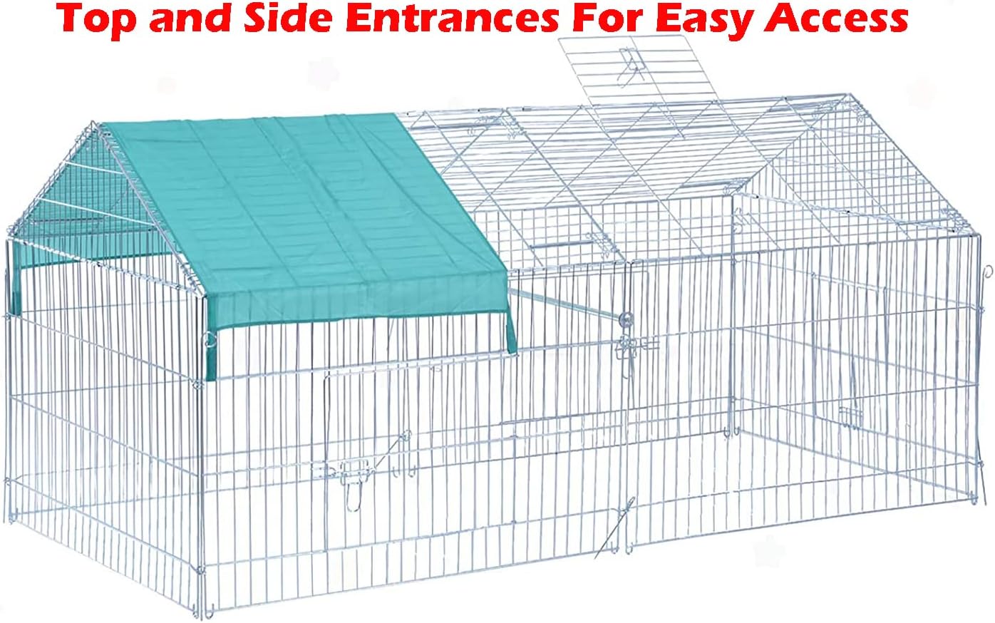 87”x41” X-Large Stainless Galvanized Steel Chicken Coop Chicken Run Cage Pens Crate Rabbit Cage Enclosure Pet Playpen Exercise Pen Waterproof Anti-Ultraviolet Cover for Outdoor Backyard Farm