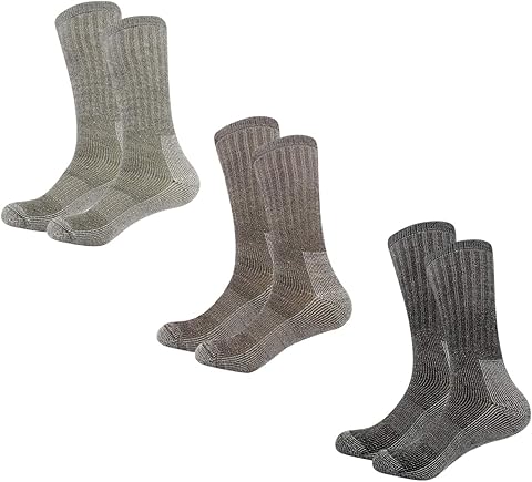 Vihir Calcetines de merino para hombre – Tubo largo Merino Sport Calcetines para esquí, trekking, senderismo, 3 pares…