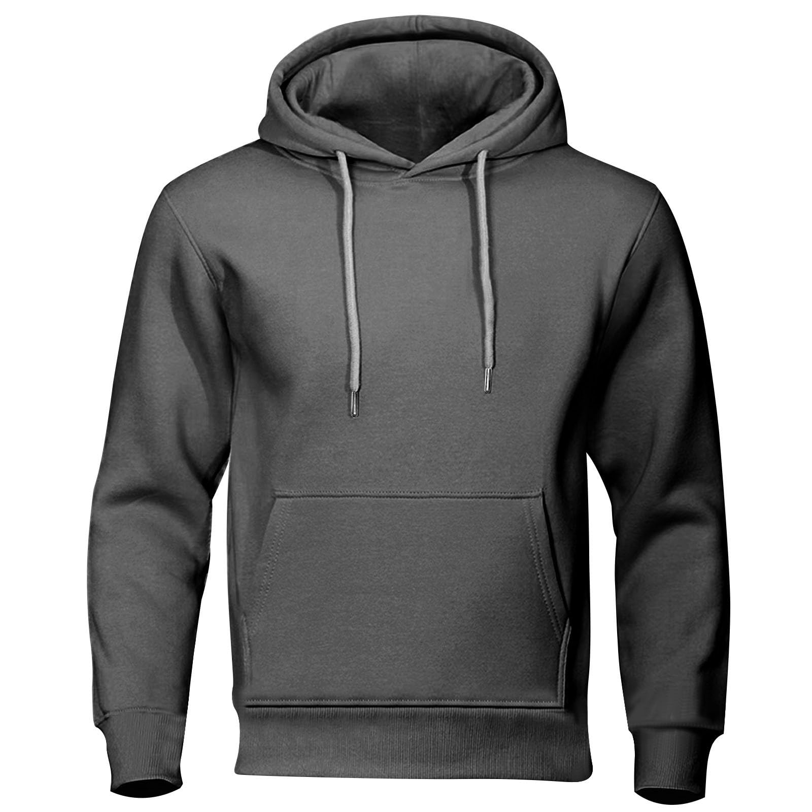 Mens Hoodies Lightweight Fashion Fleece Lined Hooded Sweatshirt Long Sleeve Gym Casual Pullover with Kangaroo Pocket