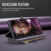 Vista 9 de Defencase Funda compatible con Galaxy A53 5G con tarjetero de bloqueo RFID para mujeres y hombres, correa magnética de piel sintética con cierre