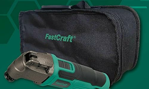 Miniatura 8 de Kit de herramientas oscilantes FastCraft de 42 piezas – Nuevo PRO 5.0A de potencia máxima/cambio rápido de hoja sin llave + 40 hojas lijadoras a