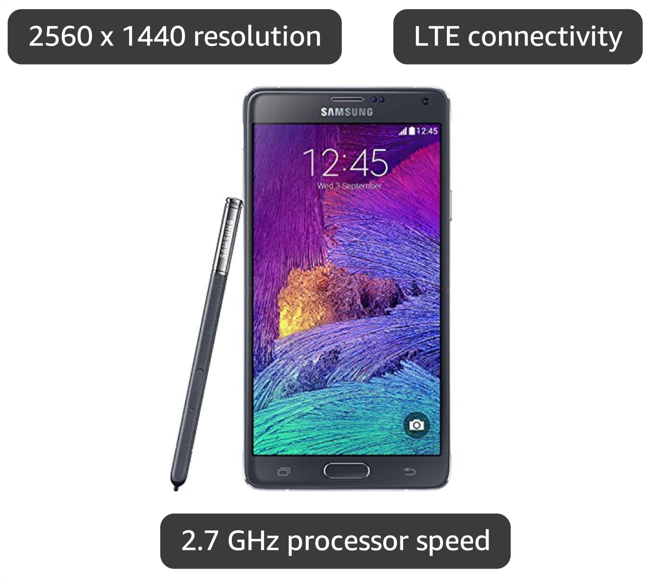 Amazon.com: Samsung Galaxy Note 4, Charcoal Black 32GB (Verizon