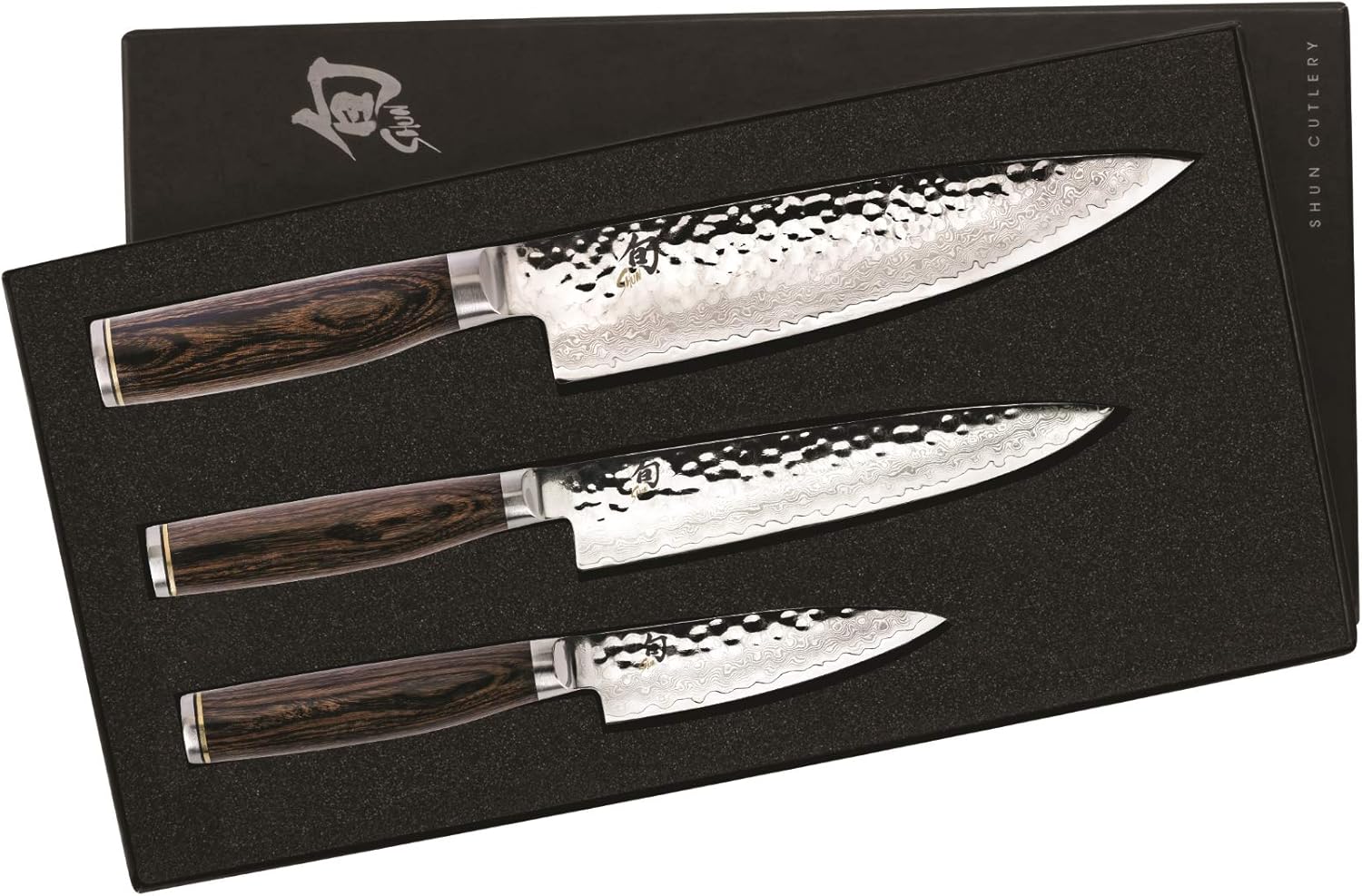 Shun Piece Premier Knife Set, 3 Sizes, Brown Boxed Knife