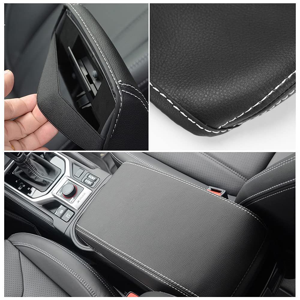 Housse D'accoudoir En Simili Cuir Pour Subaru Forester - Noir/blanc, Neuve