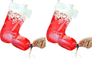 Holiday Stocking Wine Dispenser Bag 2.0 - Fairly Odd Novelties - Fun Festive Drink Holder - Perfect for the Holidays!, Red/White, (FON-10243)