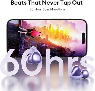 PAXA Clip On Earbuds, Open Ear Earbuds Wireless Bluetooth 5.4, Clip On Headphones with LCD Touchscreen, Lightweight Comfort Open Ear Headphones for Sports, Fitness, and Workouts, M100 Purple