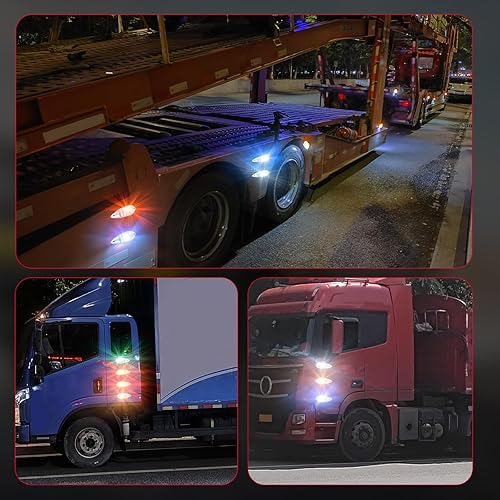 Miniatura 4 de Ygmylandbb 2 luces indicadoras laterales LED amarillas DC12V-24V LED LED de 12V-24V lámpara de distancia delantera trasera trasera luz interior con