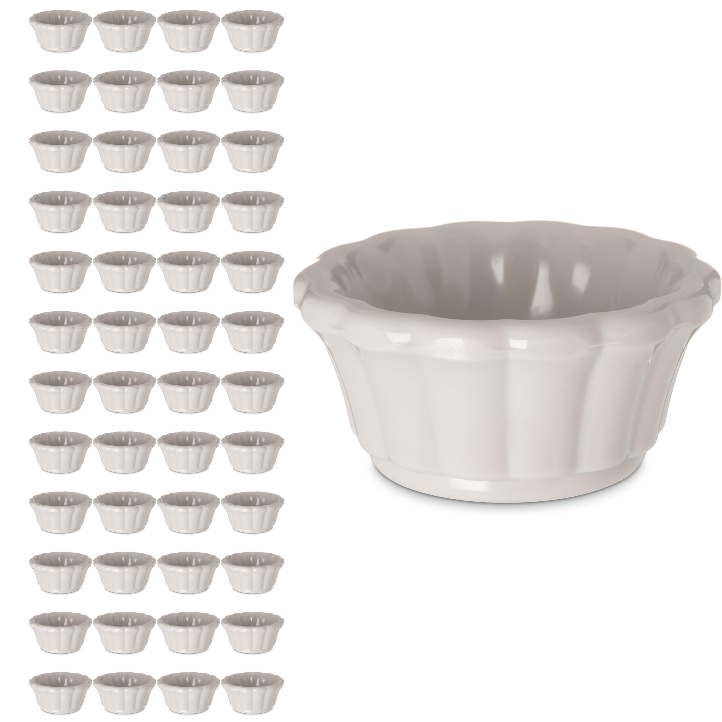 Carlisle FoodService Products 4394342 Melamine Scalloped Ramekin, 2 oz, Bone (Pack of 48)