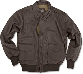 CamoOutdoor Mens Mil-Tec US Leather A2 Flight Bomber Army Jacket