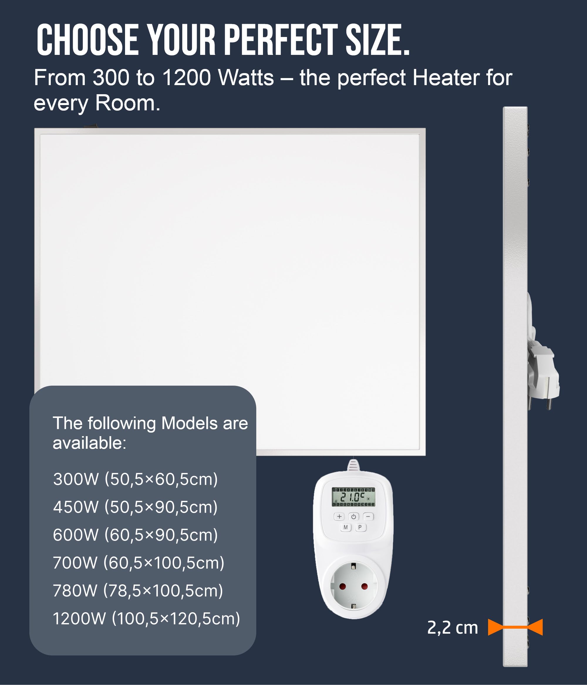 UMBRELLA® Infrarood wandverwarming met thermostaat [INCL. TH12