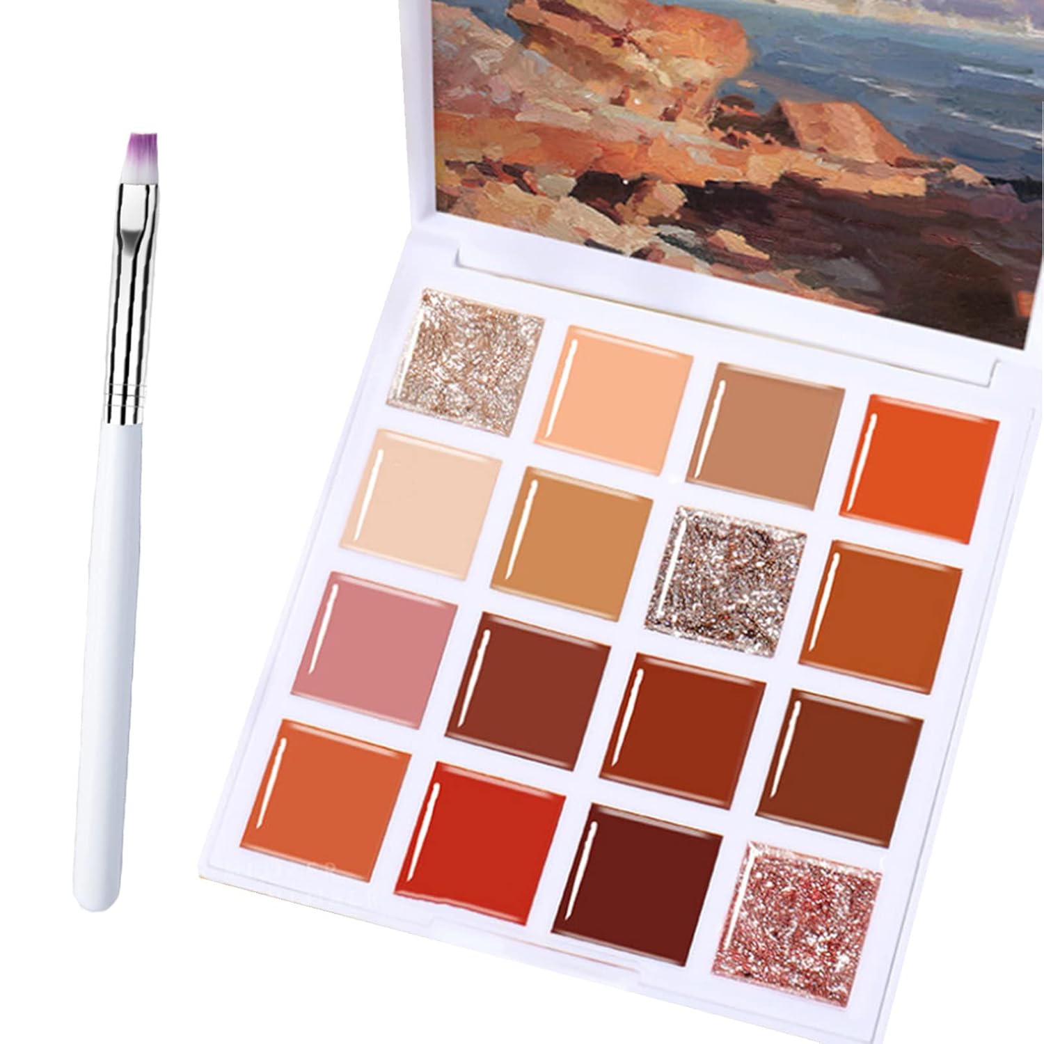 Solid Nail Gel Polish Palette with a Nail Brush16 Colors Nail Cream Gel Nail Polish Nail Polish Gel UV LED Gel Solid Cream Gel Nail Polish (03)