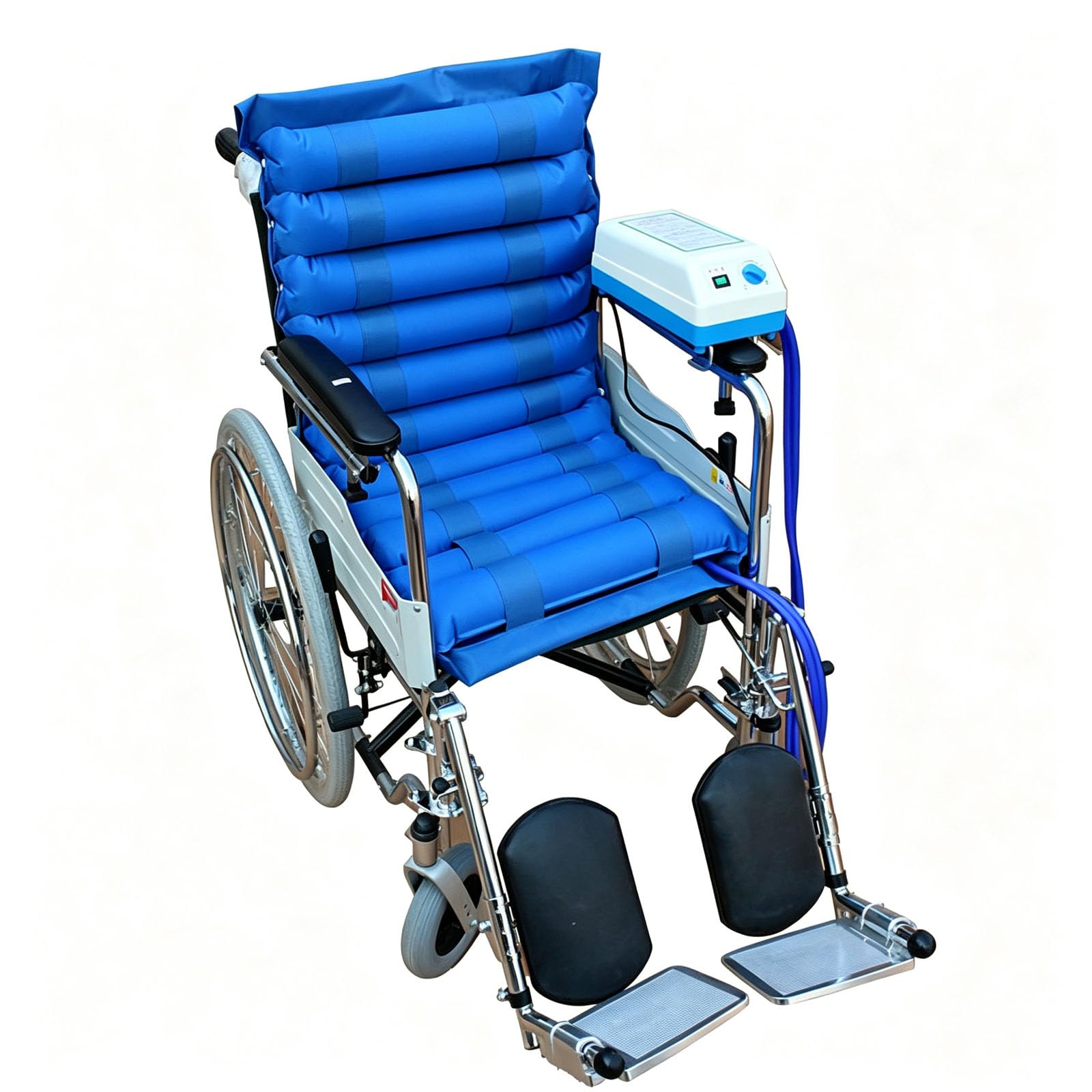 JOSBY Sedile Gonfiabile Estivo per Sedia A Rotelle, con Pompa Ad Aria Regolabile, Cuscino Schienale con Airbag Multipli, Materasso Ad Aria Impermeabile E Traspirante, per Anziani E Disabili Che