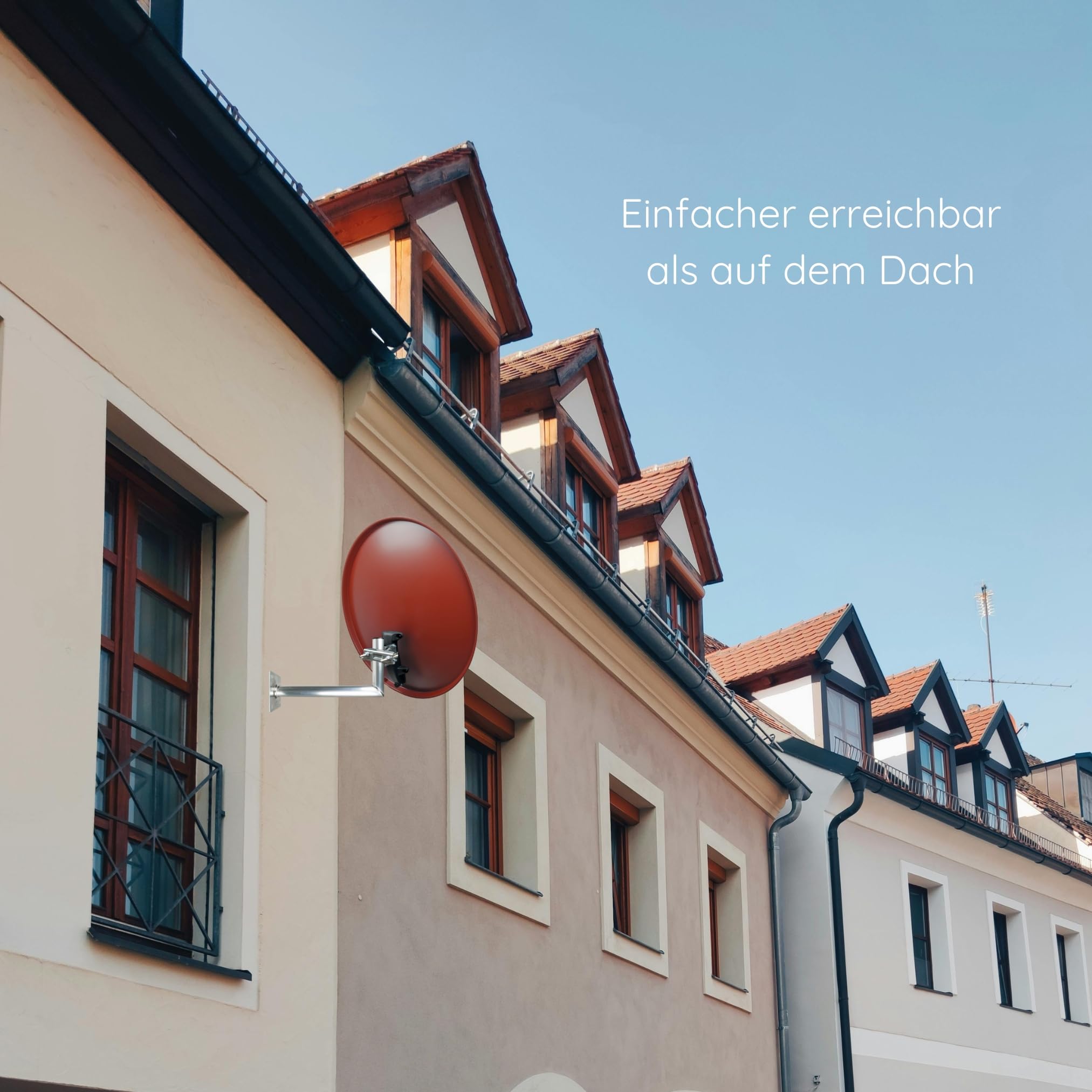 SCHWAIGER -5156- Support pour Parabole | antenne Satellite | Installation Satellite | Parabole | Support Mural | équerre en Aluminium | testé par Le TÜV | Distance au Mur 45 cm | Argent