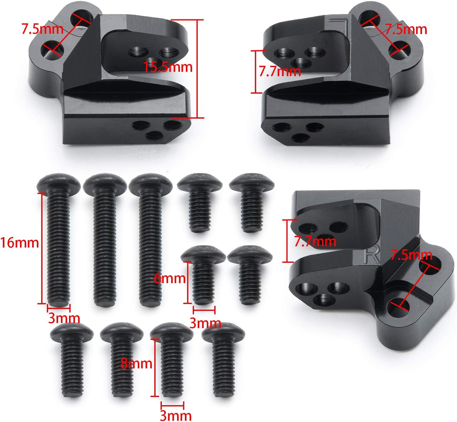 Aluminum Center Transmission Skid Plate Mount Chassis Center Skid Plate with Tie Rod Linkage Skid Plate Link Mounts for Axial SCX10 III AXI03007 AXI03006 1/10 RC Crawler Upgrades