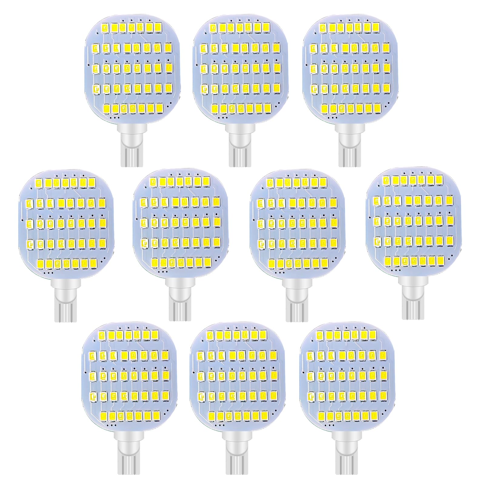 GRV T10 921 922 912 LED 38-2835 SMD DC12V 7000K RV Ceiling Dome Light RV Interior Lighting Trailer Camper Dimmable Cool White Pack of 10