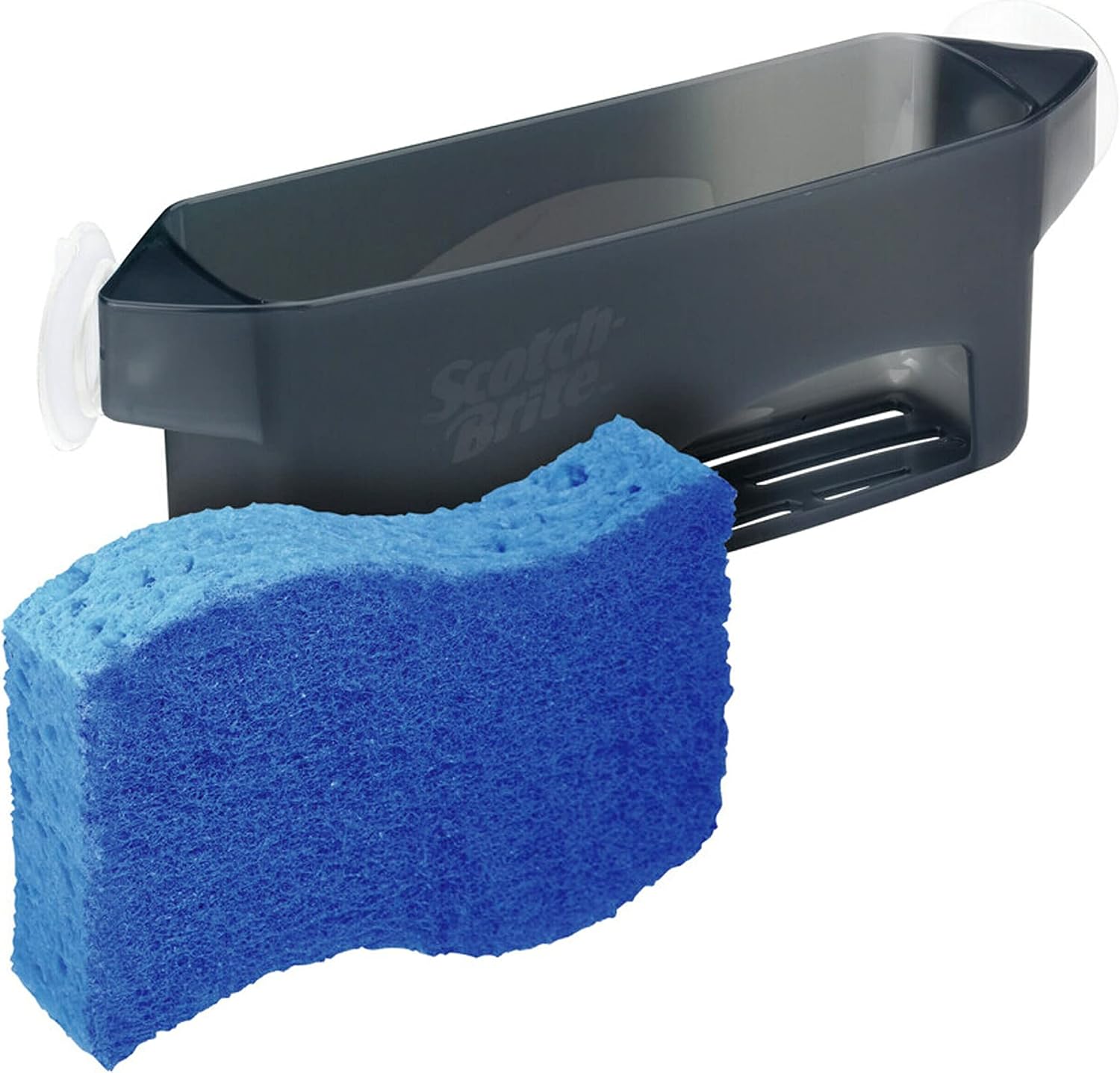 Scotch-Brite Sink Corner Caddy with Non-Scratch Scrub Sponge, Save Counter Space, Sponge Holder