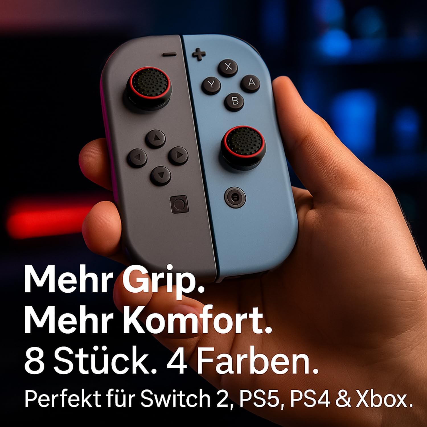 MatoSan Thumbstick Grip Caps for Switch 2– Silicone Joystick Covers Compatible with Switch 2 Controllers – Ergonomic Non-Slip Thumb Grips for Precise Control (Version 1) - Image 5