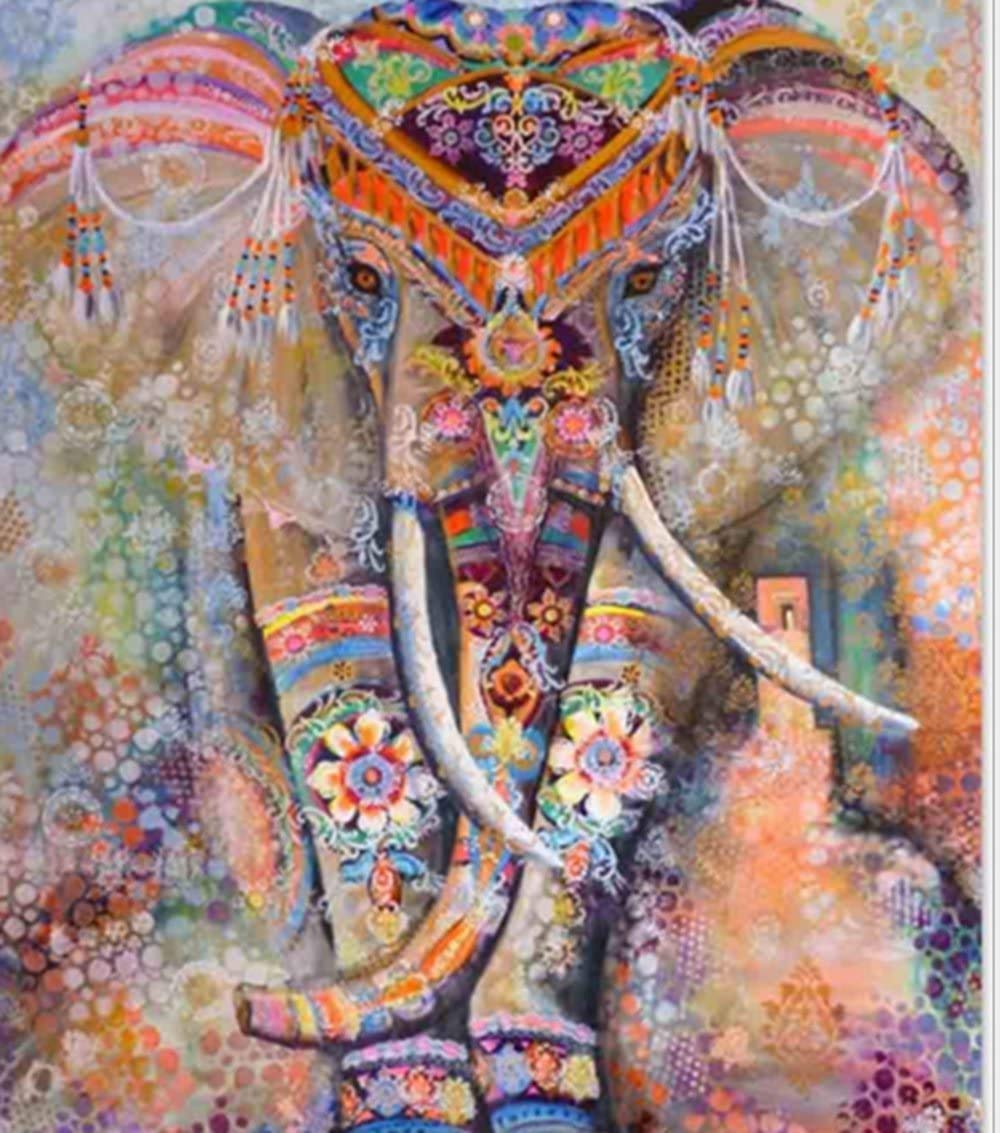 Dadaaa Orange Mandala Wall Hanging Tapestry Bohemian Dorm Decor Indian Beach Throw Wall Art Room Decor (150X130cm, Elephant)