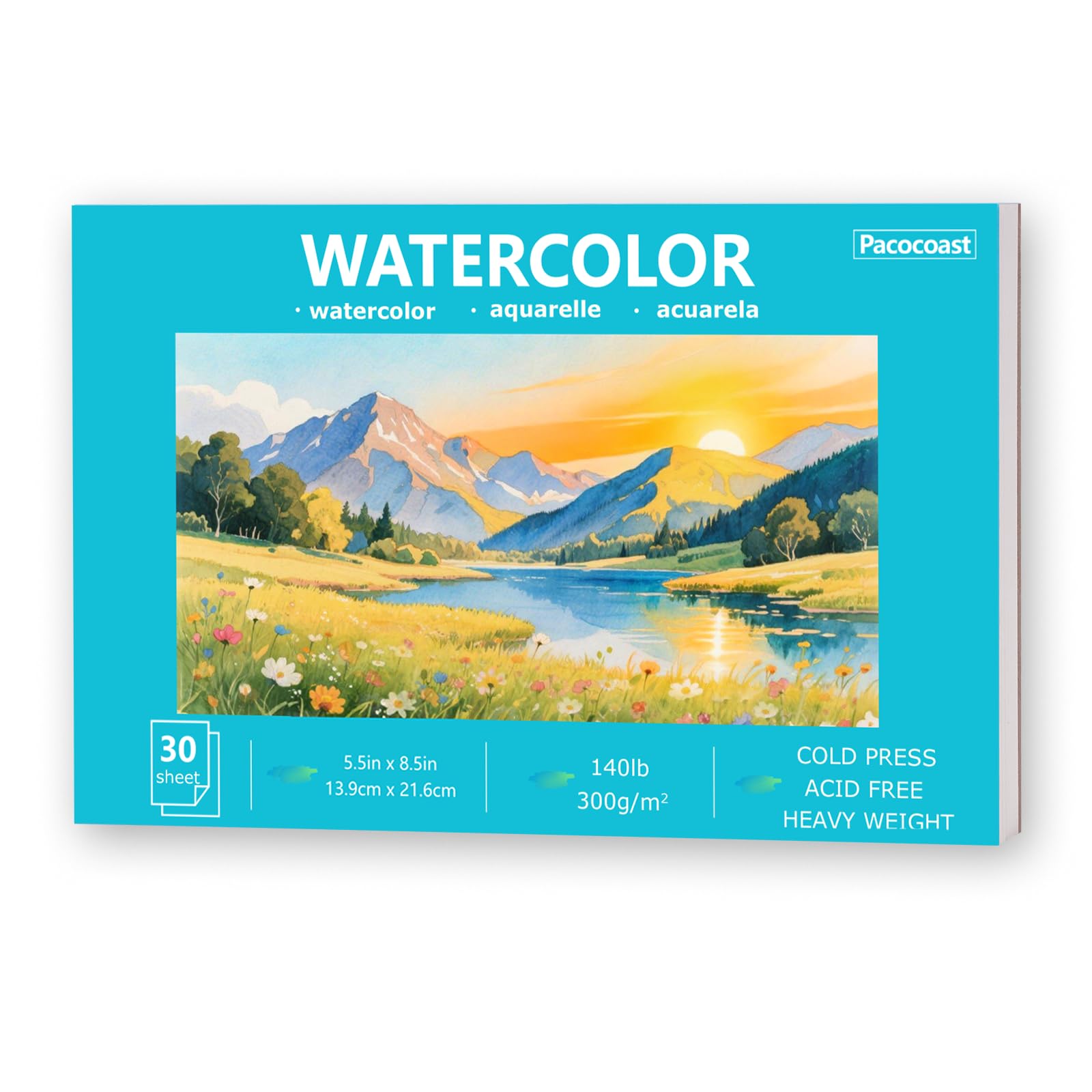 Pacocoast Watercolor Paper Pad - Teal -8