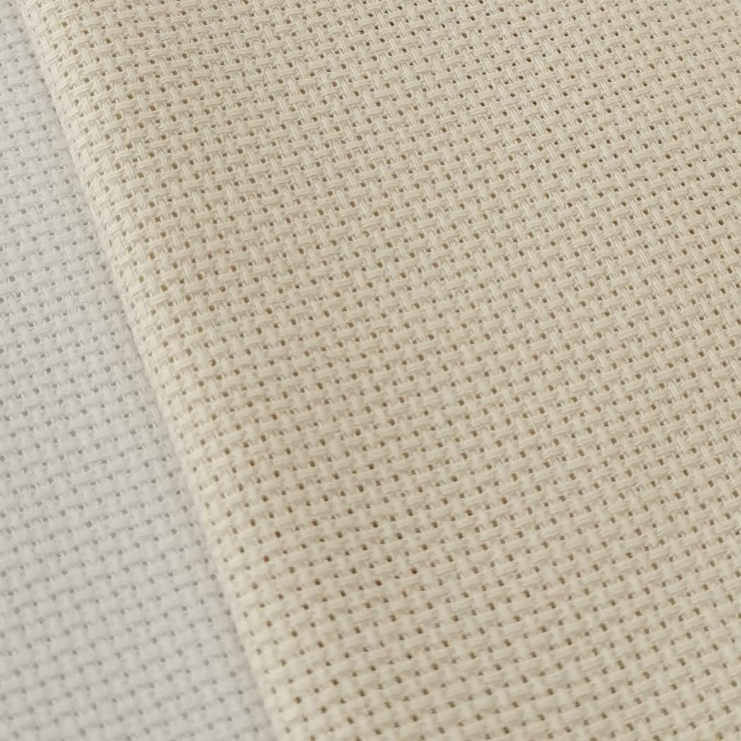 KCS 4/6 pc of 12" x 18" 30cmx45cm 16CT Counted Cotton Aida Cloth Cross Stitch Fabric (Cream, 4 pc)