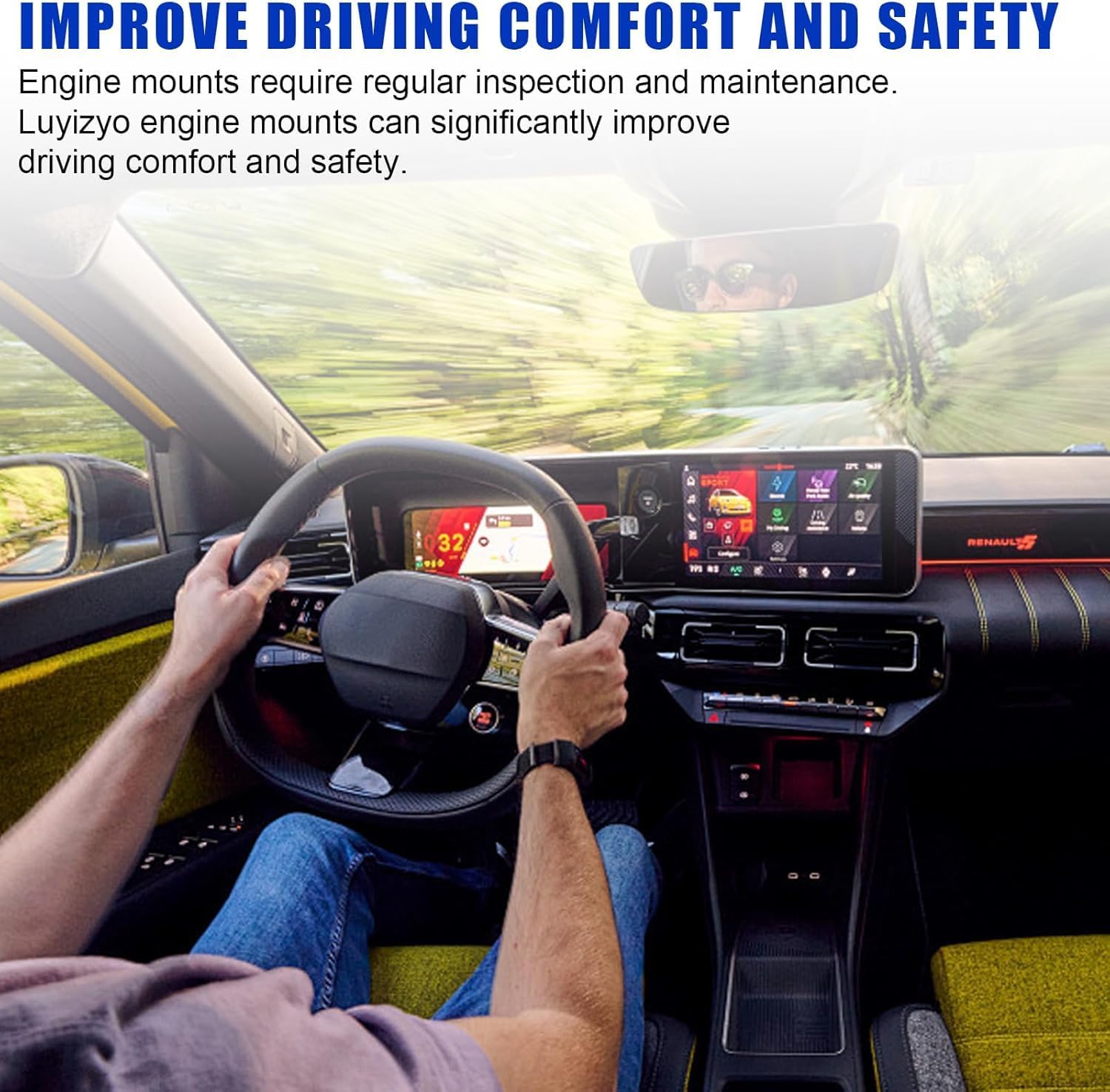 Front Left and Right Engine Motor Mount Kit Compatible with 2005-2019 Ford Mustang 3.7L 4.0L 4.6L 5.2L Replacement for OE# A5523 3250 EM-4029 6R3Z6038A BR3Z6038B BR3Z6038E丨Set of 2