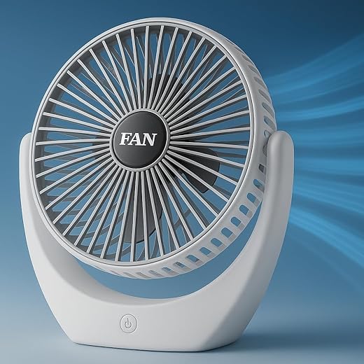 PESOMA 6 Inch Rechargeable Mini Table Fan 2400mAh Battery Hi