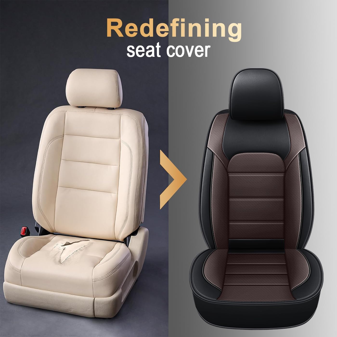 Leather Car Seat Covers Fit for Mercedes-Benz GLE 350 2017-2026,5 Seat Car Seat Cover,Waterproof Anti-Slip Leather Seat Cover,Durable Automotive Interior Accessories(Full Set,Brown)