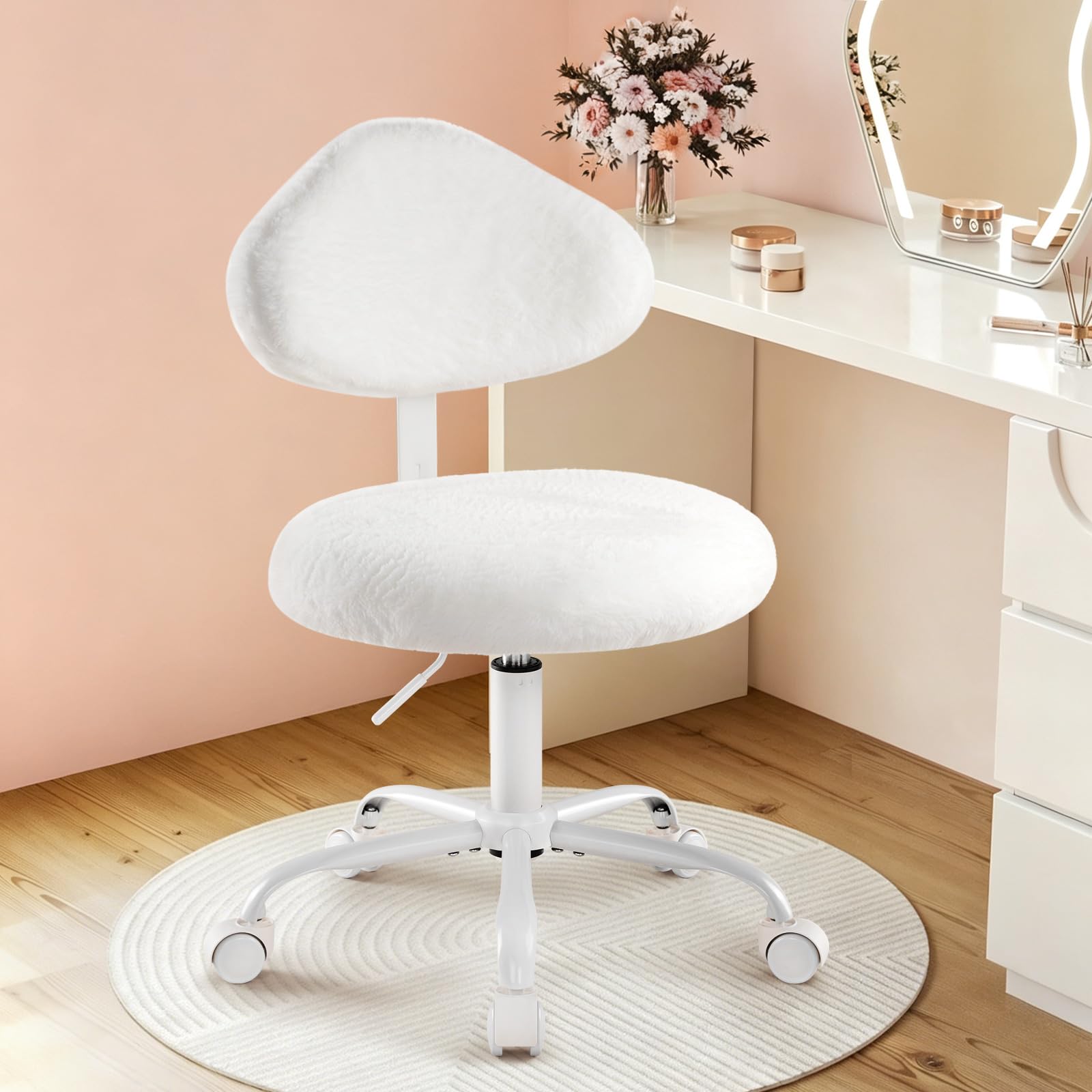 IWMH Swivel Vanity Desk Chair,Height Adjustable Makeup Chair for Dressing