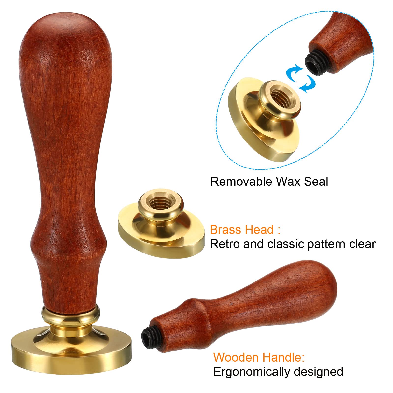 PATIKIL Oval Blank Wax Seal Stamp - Image 3