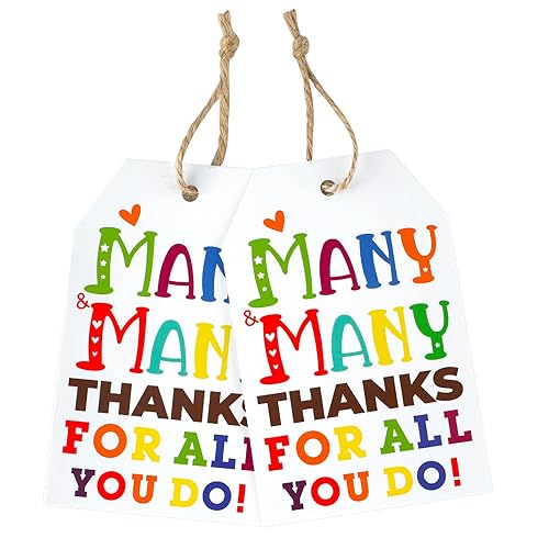 Joycraft Teacher Appreciation Gift Tags with String, 100Pcs Teacher Many