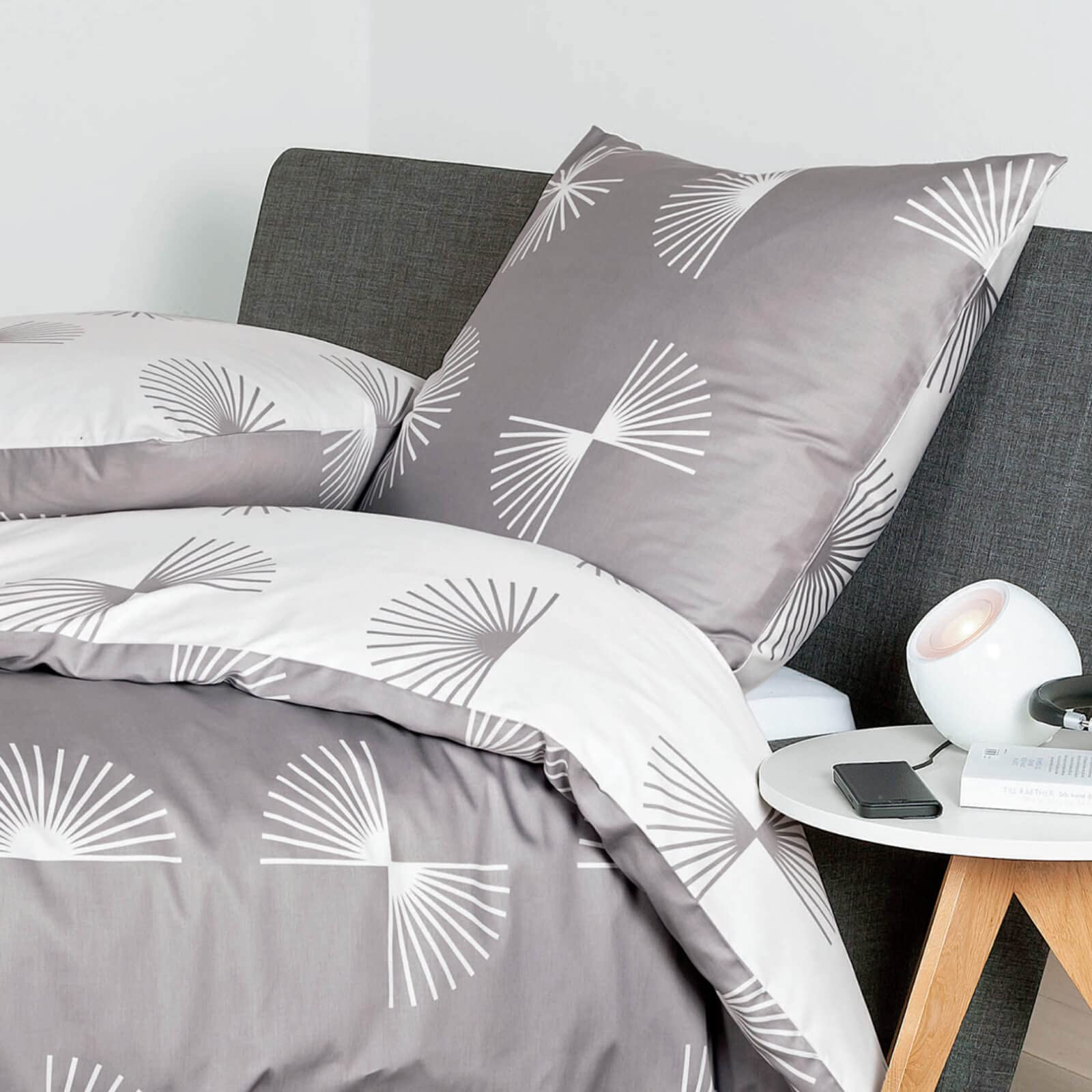 Janine Mako-Satin Bettwäsche J. D. 135x200 cm + 80x80 cm Taupe