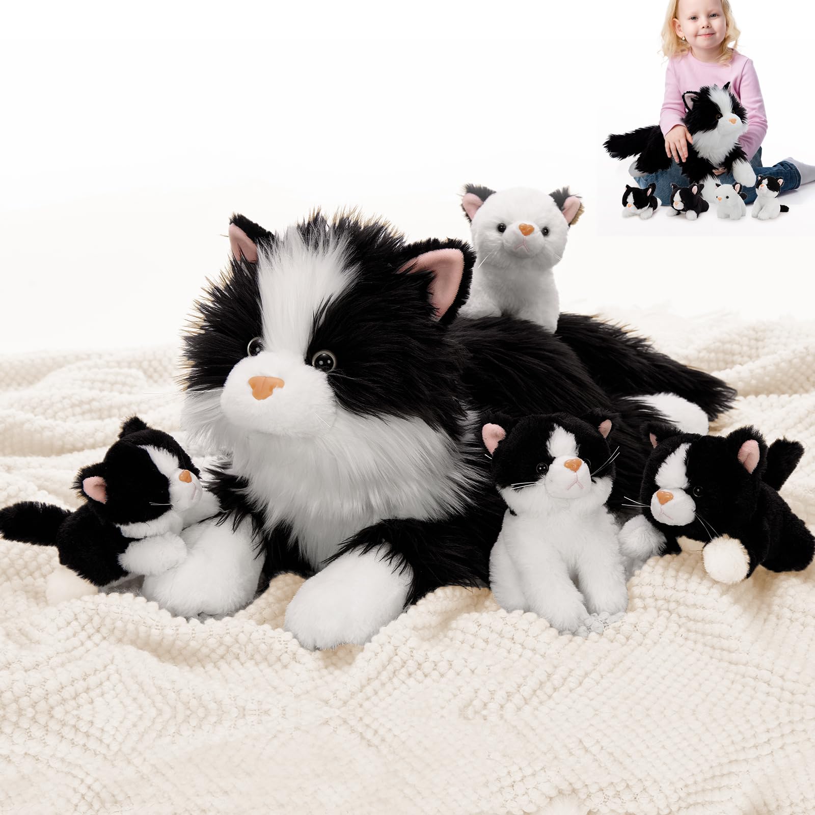 Amazon.com: Tezituor 5Pcs Cat Stuffed Animals Set, 20 inch Large