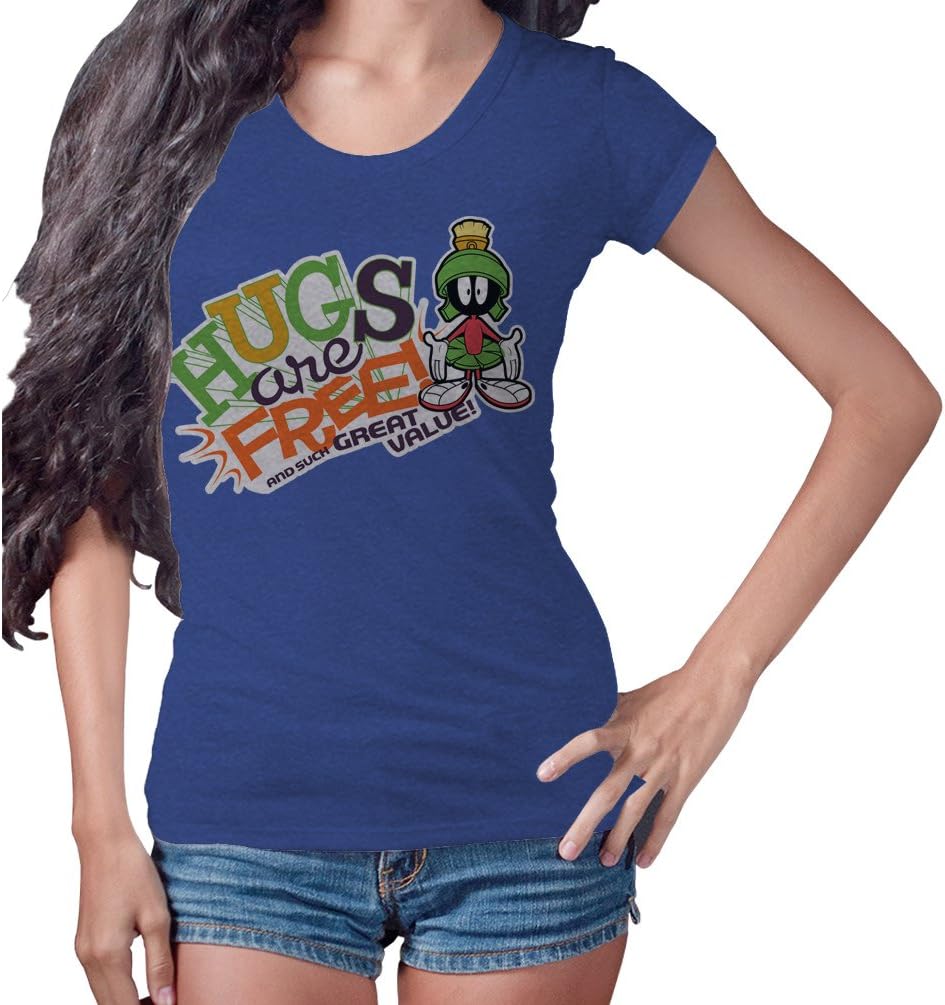 Happyhill Women's Looney Tunes - Marvin Martian Hugs are Free Girly T-Shirt