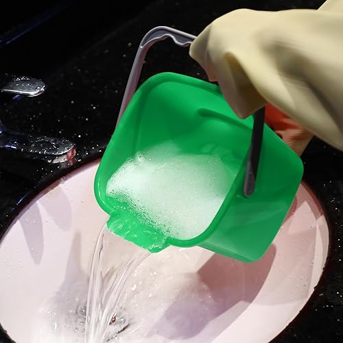 Miniatura 24 de 6 cubos de limpieza de 6 cuartos de galón, cubo cuadrado de desinfectante pequeño, cubo de detergente para el hogar, comercial, restaurante, cocina