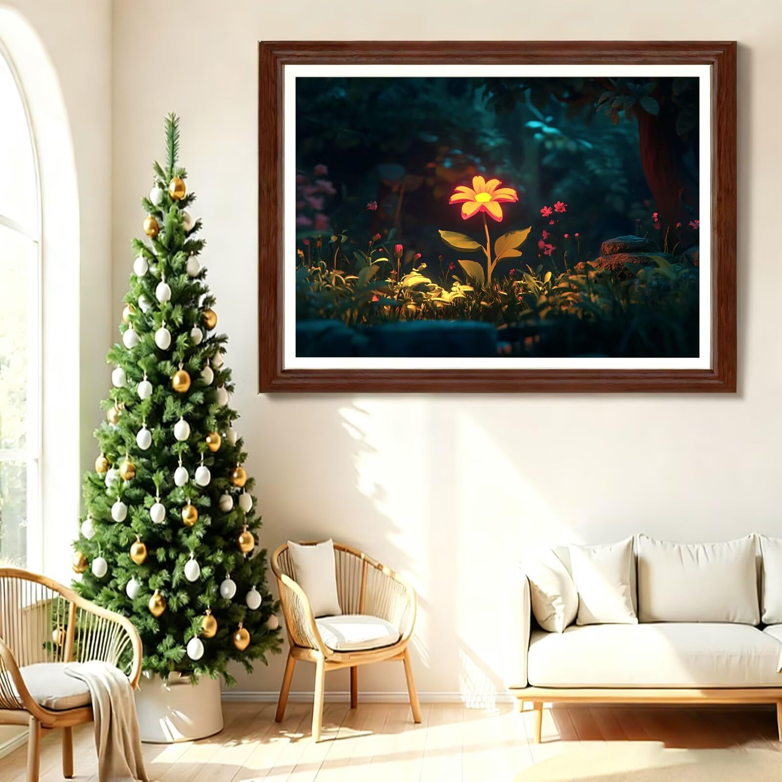 Diamond Painting Foresta Fiori, Fai-da-te Strass a Punto Croce Ricamo Kit, Diamond Painting Kit Completo per Hobby Creativi Adulti, Mosaico Artigianato, Dipinti Decorazioni Casa 80x120cm Z-l-318