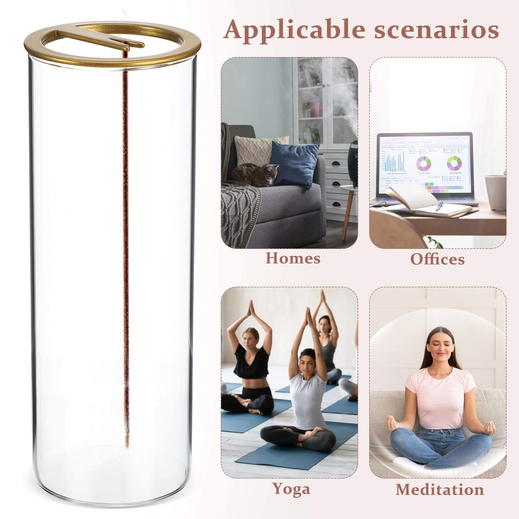 Porta Incienso de Cristal 2 Piezas de Borosilicato Tapa