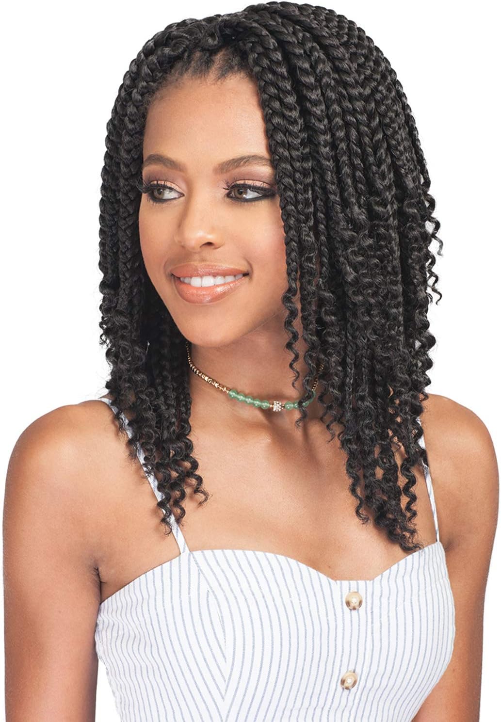 6 Packs/Lot Bobbi Boss Synthetic Hair Crochet Braids Bomba Box Braid Curly Tips 10" (T1B/27)