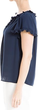 Max Studio Women's Flutter Sleeve Ruffle V-Neck Blouse