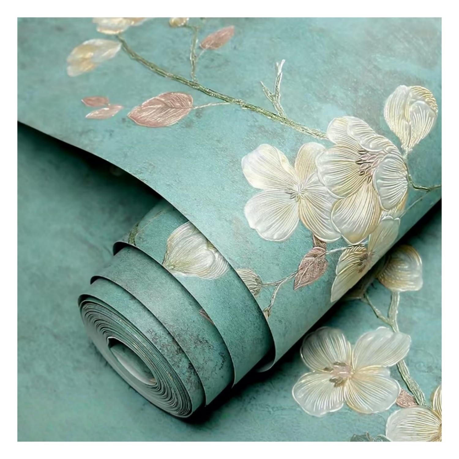 Lxlambentive European Style Self Adhesive Wallpaper, Embossed Peel and Stick Wallpaper with Eco-Friendly Finish, 53cm Wide Roll for Living Room, Bedroom & Feature Walls(C,0.53x10m)