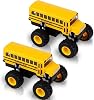 ArtCreativity 5 Inch Pull Back School Bus Toy Set - Set of 2 - Includes 5 Inch Monster-Wheel Bus, Diecast Playset with Pull Back Mechanism, Great Gift Idea for Kids