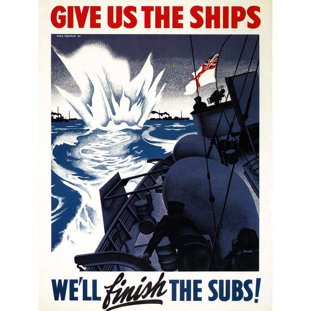 Wee Blue Coo War Wwii Canada Ships Subs Naval Battle Art Print Poster Wall Decor 12X16 Inch