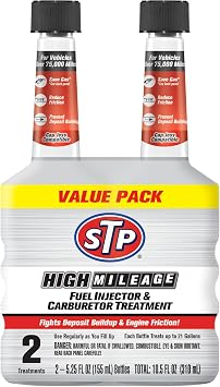 STP High Mileage Fuel Injector & Carburetor Cleaner Treatment - 5.25 FL OZ 2 Count